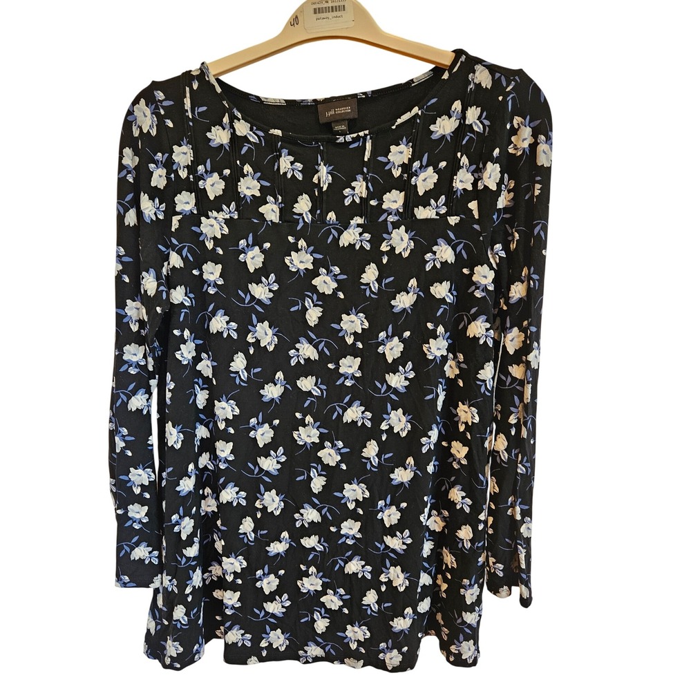 J Jill Wearever Collection Floral Print‎ Long Sleeve Top